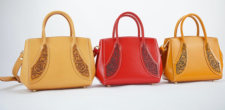 Whimsical Nature-inspired Leather Satchel