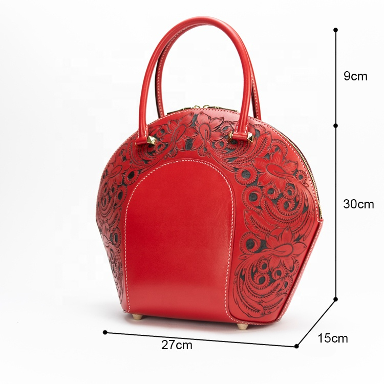 Vintage-inspired Carved Leather Crossbody