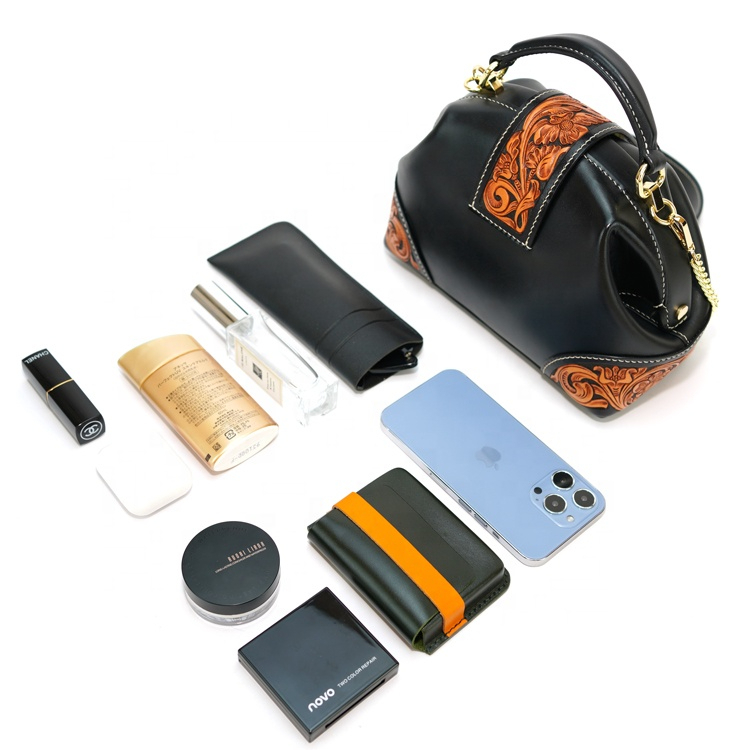 Exquisite Carved Leather Clutch