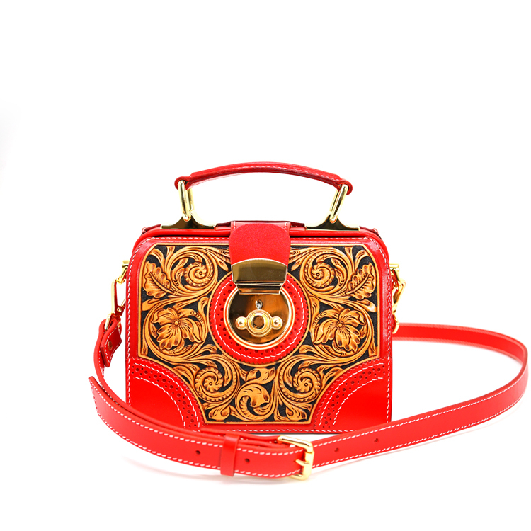 Engraved Leather Clutch with Boho Flair