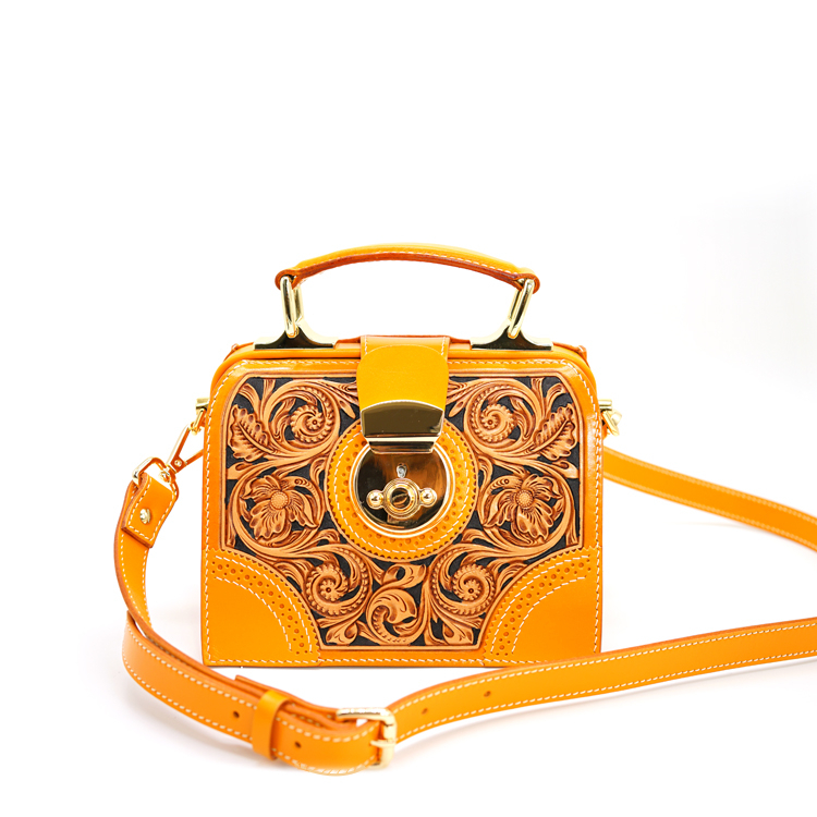 Engraved Leather Clutch with Boho Flair