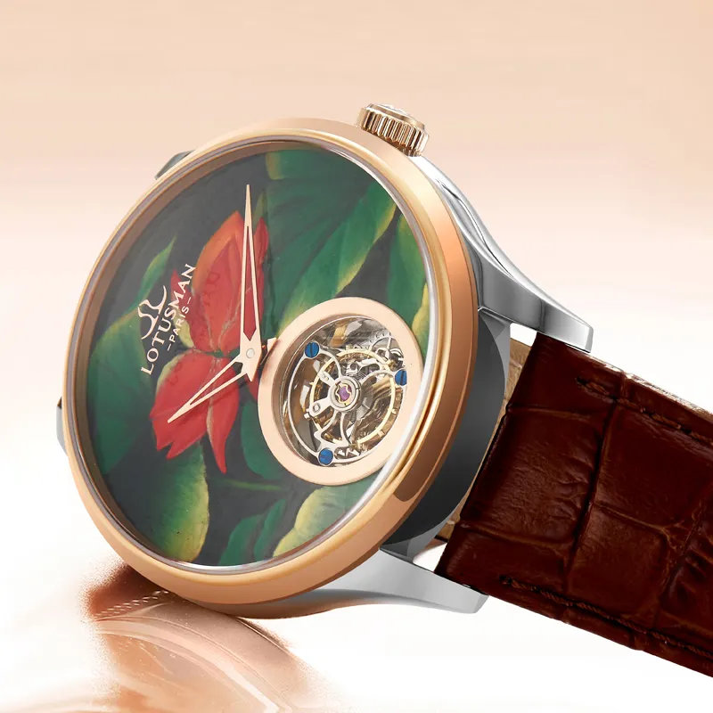 Lotusman Art Hand-Painted Tourbillon Automatic Watch - Image 2