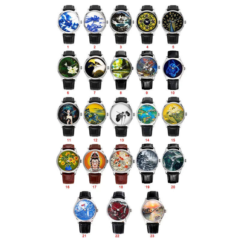Lotusman Art Hand-Painted Tourbillon Automatic Watch - Image 13