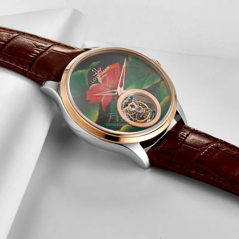 Lotusman Art Hand-Painted Tourbillon Automatic Watch - Image 3