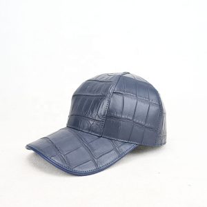 Fashionable Baseball Cap Crocodile Leather